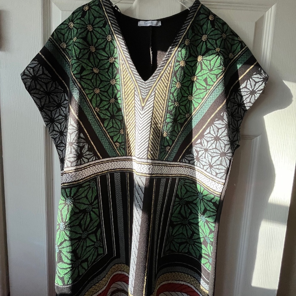 Zara Green Sleeveless Summer Dress